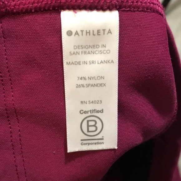 Athleta “All In 7/8 Tight” Burgundy Leggings size S - Picture 4 of 8